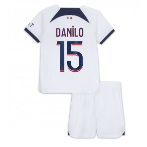 Paris Saint-Germain Danilo Pereira #15 Bortaställ Barn 2023-24 Kortärmad (+ Korta byxor)
